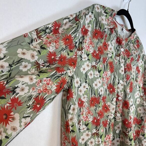 NWT Women's Blouse Women's Size XL Multicolor Button Front Long Sleeve Floral - Picture 4 of 12